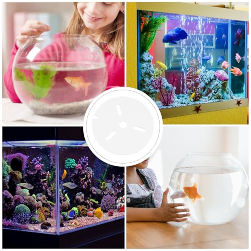 Clear Fish Tank Lid - 6 Inch Acrylic Anti Jumping Aquarium Cover with Hole - Transparent Top Hood Grid Panel Pet Supplies for Turtles Reptiles Shrimp