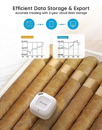 Govee Bluetooth Hygrometer Thermometer, Wireless Thermometer, Mini Humidity Sensor with Notification Alert, Data Storage and Export, 262 Feet Connecting Range, 3 Pack