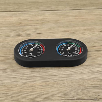 Reptile Thermometer Hygrometer 2 in 1 Mini Round Shape Dual Dial Thermometer and Humidity Gauge for Terrarium Lizard Spider Chameleon Pet