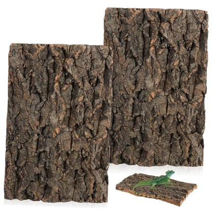 BESPORTBLE 2pcs Cork Bark Reptile Decor for Climbing Tanks Background for Terrarium and Aquarium for Lizards Bearded Dragons