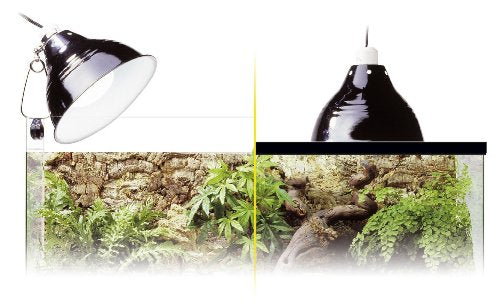 Exo Terra Reptile Dome Light Fixture - 5-1/2-Inch Porcelain Clamp Lamp for Deep Heat and Light, Perfect for Reptile Terrarium - size: 5-1/2-Inch Long