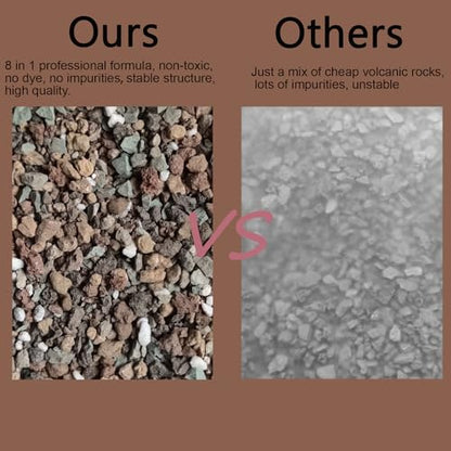Rurtsva Mix Horticultural1.5lbs Lava Rocks Mixed Potting Soil for Plants Bonsai Succulents and Cacti Soil Decoration Gravel Volcanic Pumice Stones for Terrarium, Top Dressing, Fairy Gardening - size: 1.5LBS