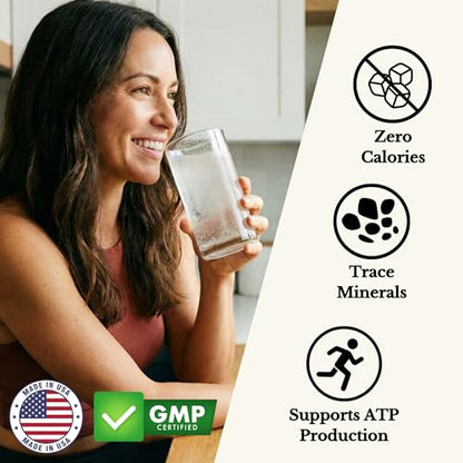 Raw & Unflavored Electrolytes Powder - Natural Fasting Salts | Microplastics Tested | No Flavor, Sugar, Stevia, or Citric Acid | Clean Keto & Carnivore | Glass Jar & Wood Scoop | No Plastic Packaging