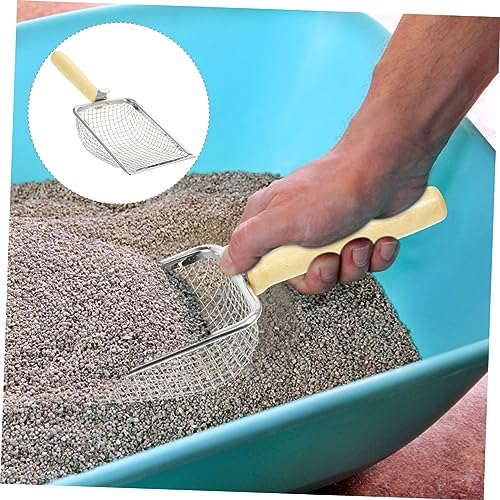UKCOCO Cat Litter Scoop with Non Slip Handle Fine Mesh Sifter for Reptile Terrarium Cat Waste Cleanup Durable Design for Easy Scooping and Efficient Cleaning