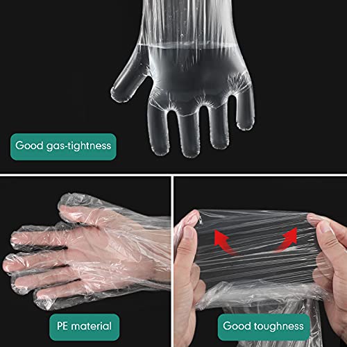 50 Pcs Disposable Dressing Gutting Gloves 35 Inch Shoulder Length Field Dressing Gloves Veterinary Insemination Glove - color: White