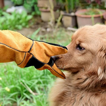 Animal Handling Gloves - Bite Proof Safety | Protective Gloves For Grooming, Work, Gardening, Cutting, Kitchen, Welding, Construction, Bathing | Durable Safety Guard For Handling Animals At Home Or Wo