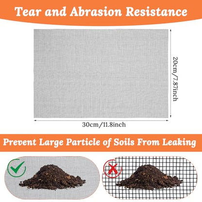 10pcs Plant Mesh,11.8x7.8 Inch Reusable Mesh for Plants,Terrarium Mesh for Drainage Soil Leakage Prevention, Indoor & Outdoor Potted Plants