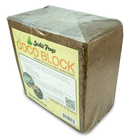 Josh's Frogs Coco Block Fine Coco Fiber (5 kg/38 quarts) - size: 38 Quart Block