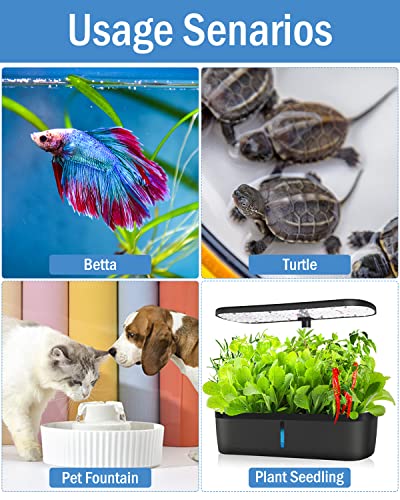 AquaMiracle Mini Aquarium Heater 5V/2A USB 10W Small Fish Tank Heater for Tanks up to 1 Gal, Digital Display Thermostat Betta Heater with Dry-Run & Overheat Protection, Memory Function - size: ≤ 1 Gal Tanks