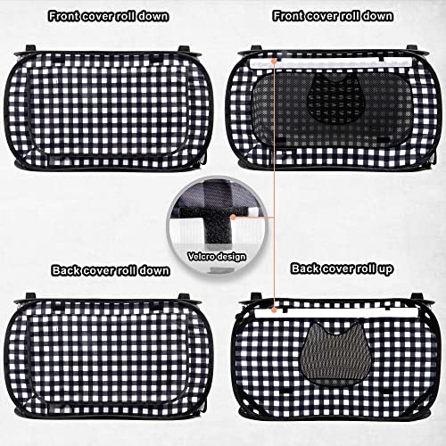Pop up Large Cat Carrier, 30'' L Kennel Soft Crates with Portable Mini Cat Carrier,Travel Littler Box, Mattress,Food Bowl,4 Stakes and Carry Bag - color: 31.5‘’L B&W Carriers Set