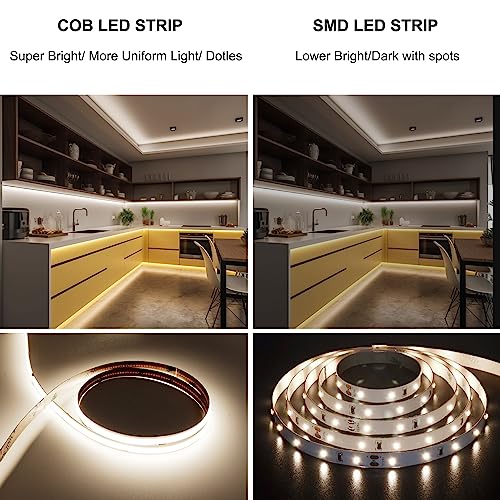 AXMOTUT 32.8ft COB LED Strip Lights Waterproof IP68, 4000K Natural White Outdoor 24V Dimmable Silicone LED Tape Lighting High Density, 6000LM+, 3200LEDs Clips and Screws(Power Supply Not Included) - size: 4000K/32.8ft-IP68