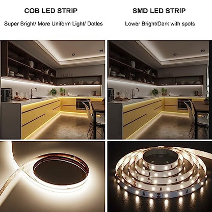 AXMOTUT 32.8ft COB LED Strip Lights Waterproof IP68, 4000K Natural White Outdoor 24V Dimmable Silicone LED Tape Lighting High Density, 6000LM+, 3200LEDs Clips and Screws(Power Supply Not Included) - size: 4000K/32.8ft-IP68