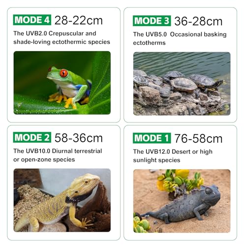 UVB Light for Reptiles with Dimming, LED UVB Light Bulb Fixture for Bearded Dragon Gecko Lizard Turtle Snake, Adjustable Brightness UVA UVB Lamp for Tropical & Desert Reptile Tank Accessories 6W Grey - size: 6W-Grey