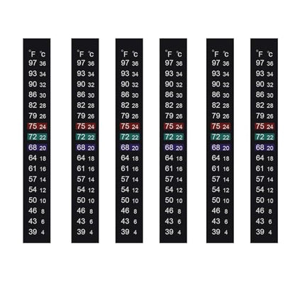 Brewing Thermometer Strip Adhesive Strip Thermometer Aquarium Thermometer Strip, Temperature Test Strip Thermometer Sticker for Fish Tank/Kombucha/Fermentation Jar 39 to 97℉/4 to 36℃ (6pcs) - size: 6 Pack