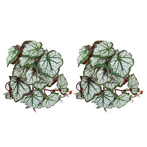 Artificial Reptile Plant, 2 Pack Plastic Simulation Vine with Suction Cup, Green Aquarium Fish Decoration
