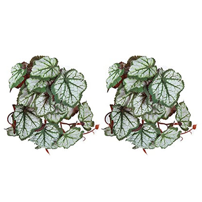 Artificial Reptile Plant, 2 Pack Plastic Simulation Vine with Suction Cup, Green Aquarium Fish Decoration