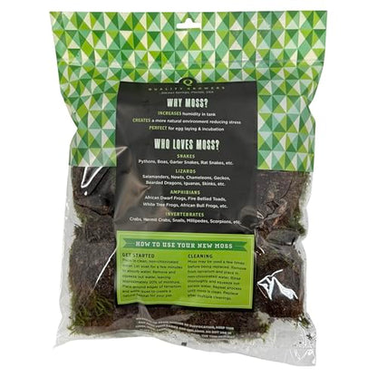 The Habitat Life - Natural Mood Moss - for Reptiles, Amphibians & Invertebrates Terrariums - Moisture-Retaining - Humidity Control - Soft Bedding - Dye-Free & Safe - Medium - 1 Pack - size: Medium, style: Mood Moss