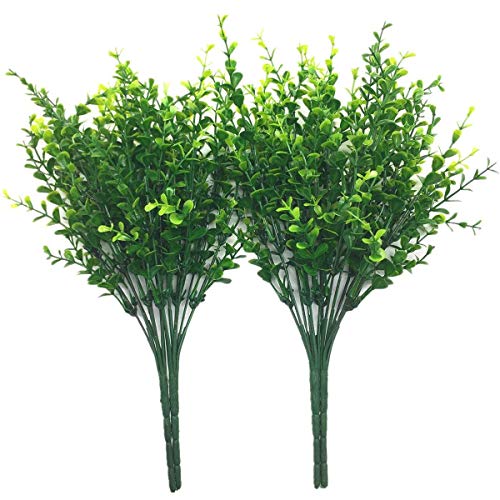 CATTREE Artificial Eucalyptus Leaves, Plastic Fake Shrubs Bushes Green Plants Wedding Indoor Outdoor Home Garden Verandah Kitchen Office Table Centerpieces Arrangements Christmas Decoration 4 pcs - color: Eucalyptus Bud-4 Pcs