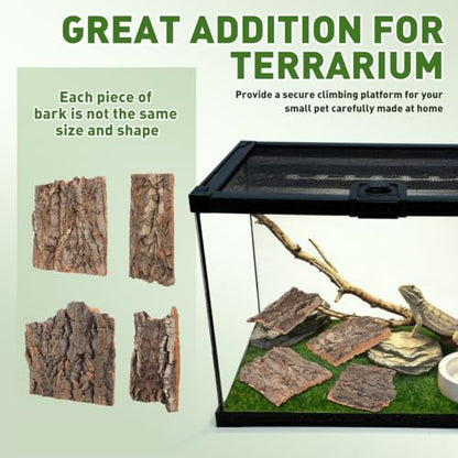 CLISPEED 4Pcs Reptile Bark Climbing Platform Natural Wood Terrarium Decor Reptile Hide Accessories for Snakes Lizards Small Pets Habitat