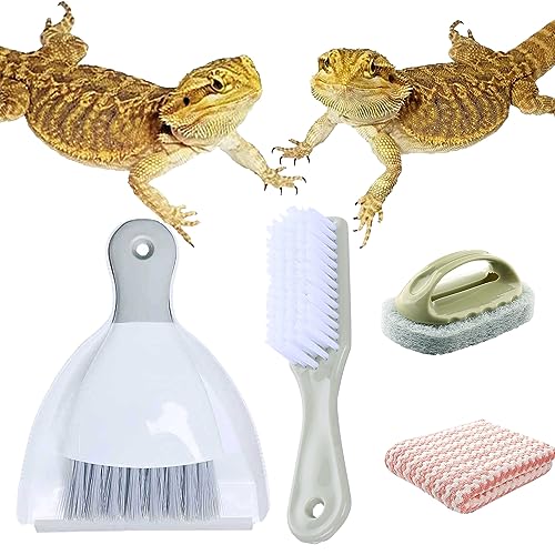 Generic Reptile Tank Cleaning Kit, Bearded Dragon & Lizard Accessories, Compact Glass Terrarium Cleaning Kit