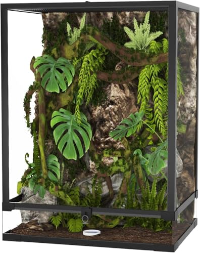 Garvee 67 gal Reptile Tall Glass Terrarium, 36 in x 18 in x 24 in Reptile Tank Double Hinge Door with Top Screen Ventilation, Easy Assembly