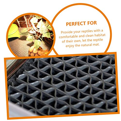 Happyyami Reptile Carpet Mat Tortoise Bedding Reusable Snake Bedding Gecko Tank Accessories Reptile Liner - color: Dark Grey