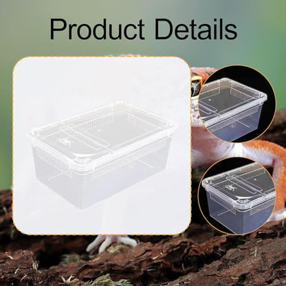 Reptile Breeding Case Feeding Box Transparent Transport Hatchling Cage Lightweight PP Material Suitable for breeding Reptiles Outdoor, Style C - size: Style C