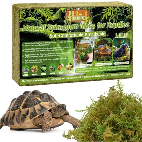 Halatool 1.1LB Sphagnum Moss with 6-Pack Coconut Fiber Substrate for Reptiles, Terrariums, Humidity Retention, Bedding, Nesting & Burrowing