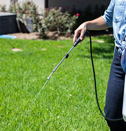 BIRDROCK HOME Garden Sprayer with Battery Powered Pump - Stainless Steel Wand, Rechargeable, Adjustable Spray, & Portable for Lawn, Garden, Plants, and Cleaning - White Translucent Body - 2-Gallon - size: Medium