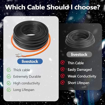 Pipe Heating Cable 6FT (3FT-200FT) for Metal & Plastic Water Pipes - Freeze Protection up to -40°F, 5W/FT 120V Heat Tape to Keep Water Flowing (Pack of 2) - size: 6FT (Pack of 2)