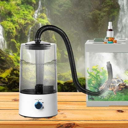 Reptile Humidifier Misters Fogger, with Extended Hose - Adjustable & Quiet Fogger/Mister for Chameleon, for Amphibians/Herps/Vivarium with Terrariums and Enclosures