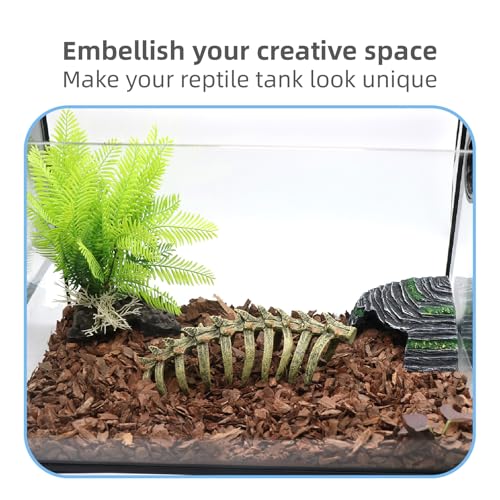 relaqcc Aquarium Skull Animal Skeletons, Reptile Tank Accessories, Fish Tank Decorations for Amphibians, Betta Fish, Shrimp, Hermit Crab, Leopard Gecko