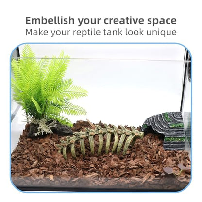 relaqcc Aquarium Skull Animal Skeletons, Reptile Tank Accessories, Fish Tank Decorations for Amphibians, Betta Fish, Shrimp, Hermit Crab, Leopard Gecko