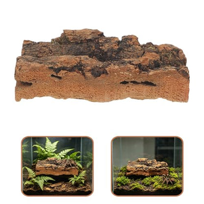 Natural Cork Bark Flats and 10pcs Bark Supports Shedding Needs Natural Habitat Simulation for Terrarium Background and Tank Flooring Decor, Reptile and Frog Habitat