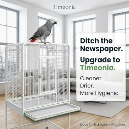 XL Bird Cage Liners 23.6"x35.4" 20pk Bamboo Charcoal | 7-layer bamboo charcoal controls odor & dander. 20-pack = 40 weeks for macaws & large parrots. Quick cleanup at $0.15/day.