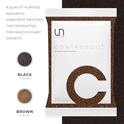 Ultum Nature Systems Controsoil - Freshwater Aqua Soil Substrate for Fish, Shrimp, Live Plant Propagation and Aquascaping - 6.8pH Low Ammonia, Volcanic Ash - Brown, Fine (10 Liter) - color: Brown - Fine, size: 10 Liters (9.1 kg)