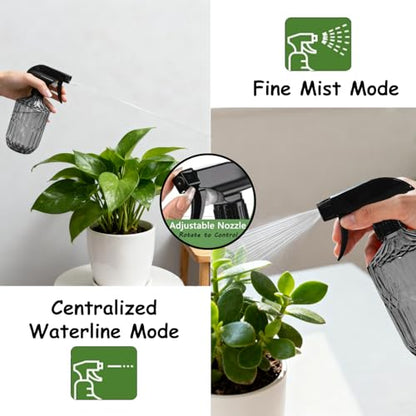 YYTSGG Glass Plant Mister Bottle, 15oz Refillable Water Spray Bottle with Adjustable Mist Nozzle for Indoor Flowers, Outdoor Gardening, Cleaning, Hair and Pets Care (Gray) - color: Gray