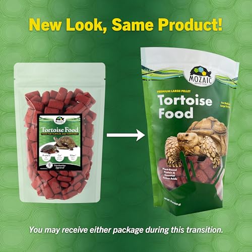 Mozaic Tortoise Food - 15 oz Bag - Premium Large Pellets for Sulcata, Russian, Red-Footed, Hermann's, & Desert Tortoises - Complete Formulated Diet with Essential Amino Acids & Nutrients - size: 15 Ounce (Pack of 1)