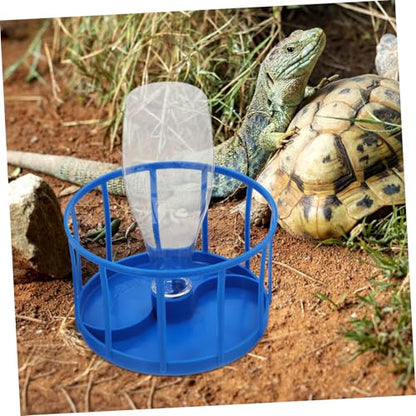 TOYANDONA Reptile Dish Water Tray Auto Feeder Reptile Tortoise Water Bowl Reservoir Leak Design
