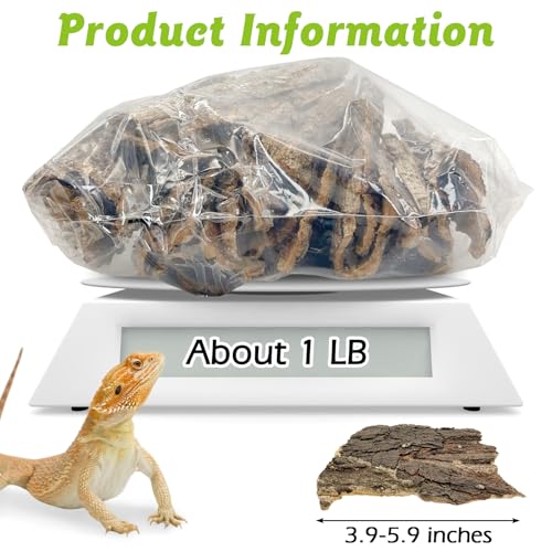 Reptile Cork Bark 1.5 Lb Flat Cork Wood for Terrarium Small Tree Bark Pieces 3.9-5.9in Natural Bulk Cork Bedding Tank Substrate for Bearded Dragon Snake Spiders Geckos Tortoise Hermit Crabs