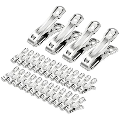 40 PCS Stainless Steel Greenhouse Clamps, Strong Grip Metal Clips for Garden - Secure Shade Cloth, Plant Netting & Covers on Hoops, Universal Garden Tools with Small Metal Clamps