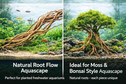 Azil Natural Aquarium Driftwood Root – Driftwood for Aquarium Decor, 170g~0.38lb (14″–16″), Fish Tanks, Terrariums, Aquascaping & Planted Tanks - size: Root mix 14 - 16 inch