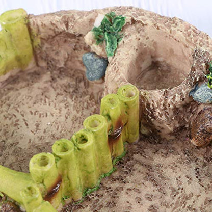 Reptile Resin Corner Water Dish - Reptile Corner Bowl for Tortoise Lizard Bearded Leopard Gecko Snake Chameleon -25593