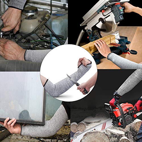 5 Pairs Protective Arm Sleeves, Level 5 Protection Cut Resistant Sleeve with Thumb Hole (Black) - color: 5 Pairs Cut Sleeves