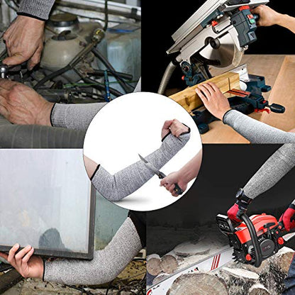 5 Pairs Protective Arm Sleeves, Level 5 Protection Cut Resistant Sleeve with Thumb Hole (Black) - color: 5 Pairs Cut Sleeves