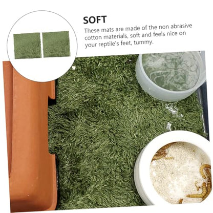 2pcs Natural-Looking Reptile Moss Carpets for Climbing Pets Absorbent Mats Breathable and Washable Terrarium Bedding for Tortoises and Amphibians