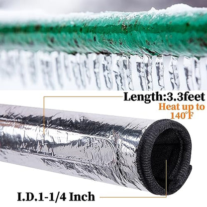 codree 2 Pcs Water Pipe Heat Blanket - 38.5" x 6" Water Pipe Heat Tape - Aluminum Foil Freeze Protection Heating Cable for Metal & Plastic Pipes, 110V, Max Temp 60˚ - color: 2 Pcs