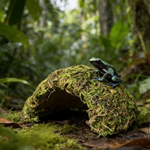 Reptile Hide Coconut Leopard Gecko Hide Humid Crested Gecko Tank Accessories Natural Moss Snake Hideouts for Bearded Dragon,Tortoise,Frog
