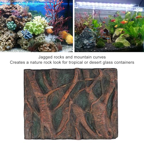 CDQL Aquarium Terrarium Background, Multipurpose 3D Reptile Background, Foam Aquarium Decor Backgrounds, Easy to Assemble for Reptiles Lizard Fish Frog (H) - size: H