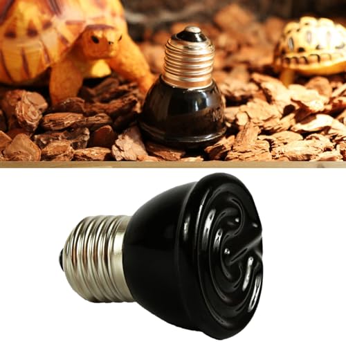 AYNEFY Reptile Heat Lamp, 100W E26 E27 Ceramic Heat Light Bulb High Thermal Efficiency Fast Heating Speed Basking Spot Lamp Spiral Surface Design Energy Saving for Pet Reptile